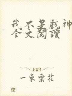 我不是戏神小说全文阅读封面