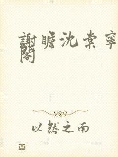 谢瞻沈棠宁笔趣阁封面