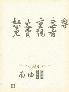 怒火重案粤语版免费观看