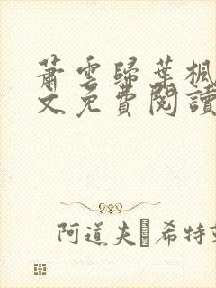 萧云归叶枫荷全文免费阅读无弹窗封面