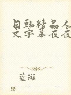 日韩精品人妻中文字幕夜夜骚封面