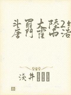 斗罗大陆2绝世唐门霍雨浩王冬儿