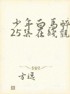 少年白马醉春风25集在线观看免费封面