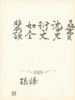 裴如衍沈桑宁小说全文免费阅读封面