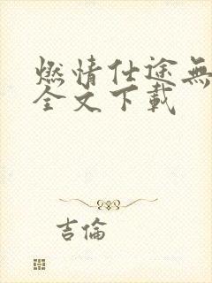 燃情仕途无删减全文下载封面