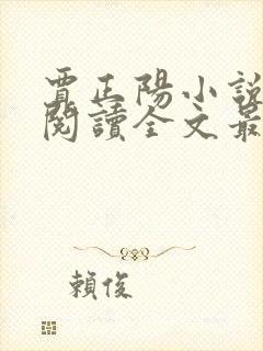 贾正阳小说免费阅读全文最新章节