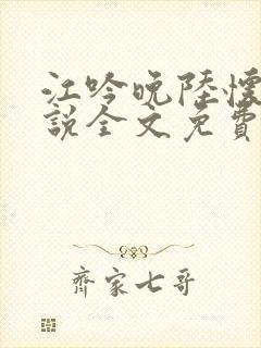 江吟晚陆怀璟小说全文免费阅读全文