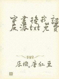 穿书后我认错了反派txt免费