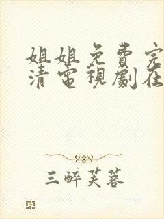 姐姐免费完整高清电视剧在线看封面