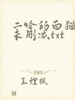 二哈的白猫师尊未删减txt封面