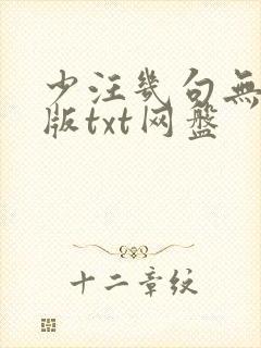 少汪几句无删减版txt网盘封面