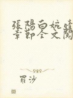 张阳白婉晴小说章节全文阅读封面