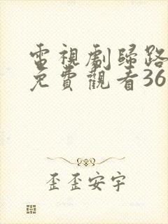 电视剧归路全集免费观看36集