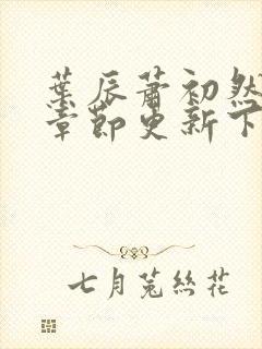 叶辰萧初然最新章节更新下