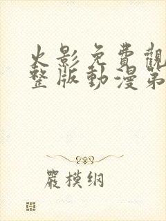 火影免费观看完整版动漫第一季