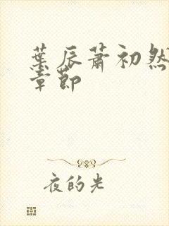 叶辰萧初然更新章节