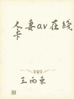 人妻av在线不卡