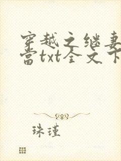 穿越之继妻不好当txt全文下载下载