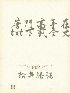 唐门高手在异世txt下载全文