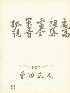 孤军电视剧免费观看全集高清