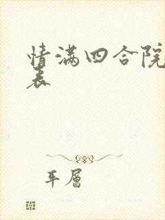 情满四合院演员表