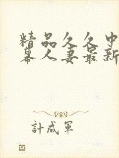 精品久久中文字幕人妻最新