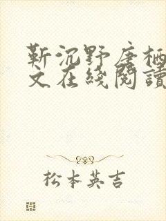 靳沉野唐栖雾全文在线阅读