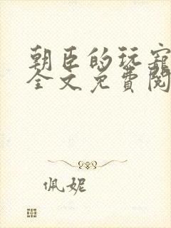 朝臣的玩宠小说全文免费阅读笔趣阁封面