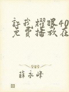 许我耀眼40集免费播放在线观看封面