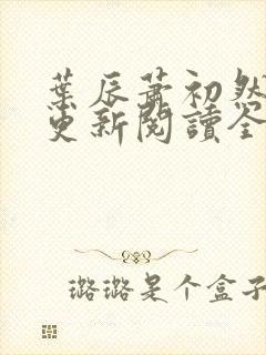 叶辰萧初然最快更新阅读全集封面