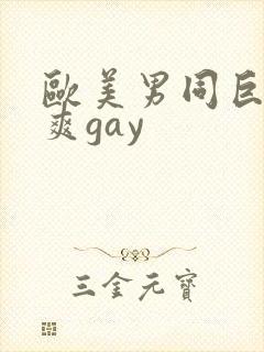 欧美男同巨大粗爽gay