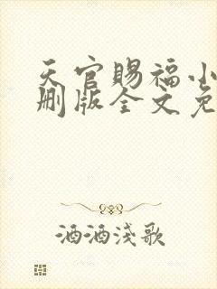 天官赐福小说未删版全文免费阅读封面