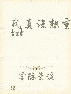 我真没想重生啊txt