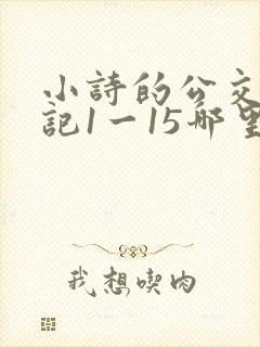 小诗的公交车日记1一15哪里能看