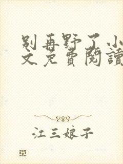 别再野了小说全文免费阅读无弹窗封面