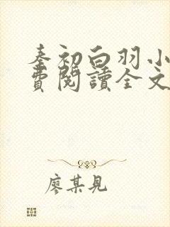 秦初白羽小说免费阅读全文无弹窗