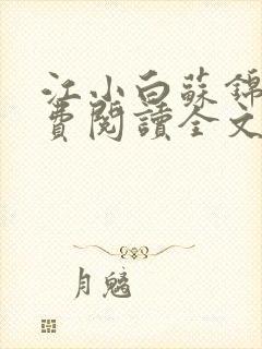 江小白苏锦瑜免费阅读全文笔趣阁封面