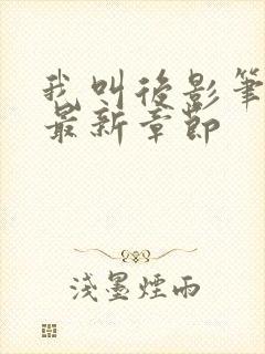 我叫后影笔趣阁最新章节