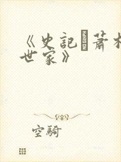 《史记·萧相国世家》