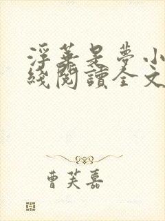 浮华是梦小说在线阅读全文