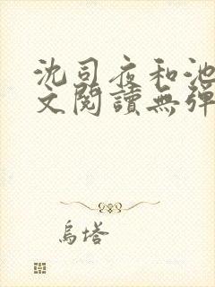 沈司夜和池茵全文阅读无弹窗笔趣阁