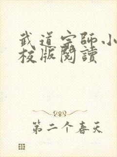 武道宗师小说精校版阅读