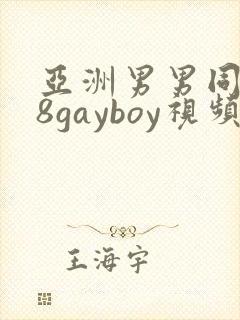 亚洲男男同性18gayboy视频