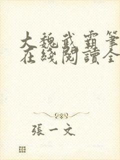 大魏武霸笔趣阁在线阅读全文