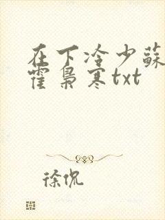在下冷少苏婉,霍枭寒txt