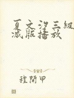 夏文汐三级无删减版播放