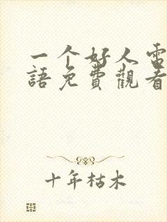 一个好人电影国语免费观看