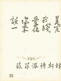 说你爱我美剧第一季在线完整观看