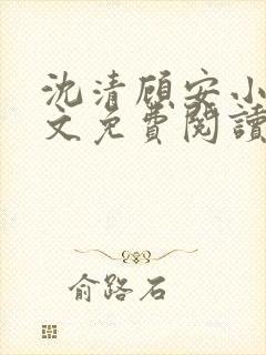 沈清顾安小说全文免费阅读