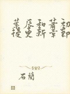 叶辰和萧初然最后更新章节了吗